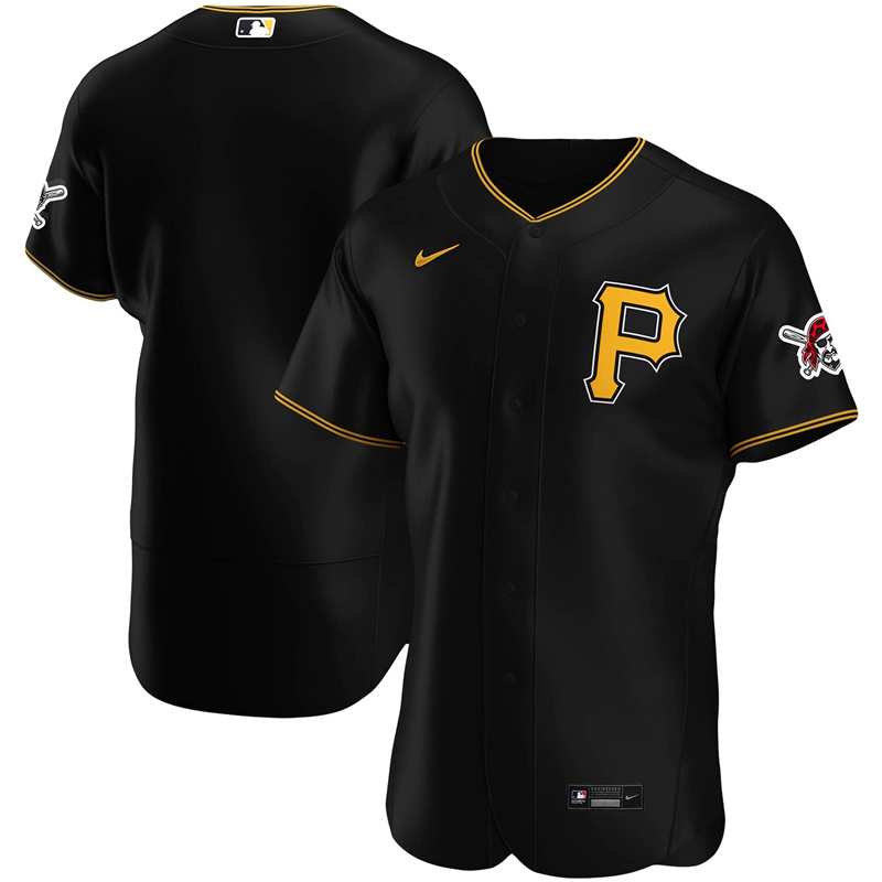 2020 MLB Men Pittsburgh Pirates Nike Black Alternate 2020 Authentic Logo Team Jersey 1